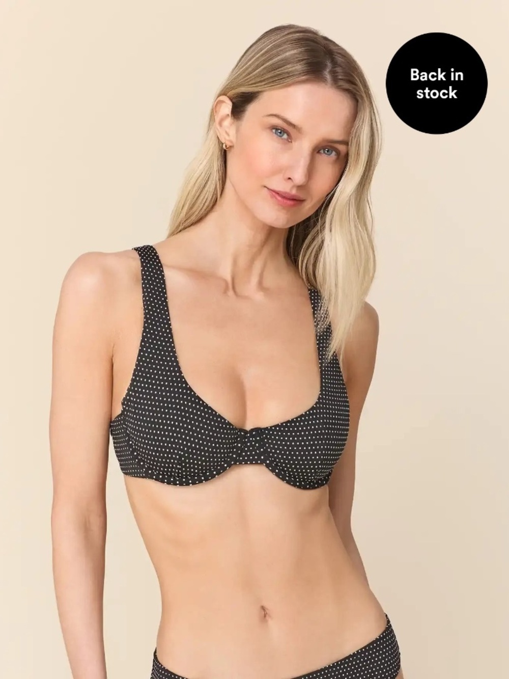 Andie The Verda Bikini Top - Polka Dot - Black Dot Size MBLACK DOT / M